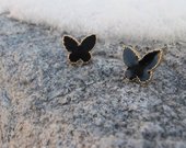 Nauji juodi drugeliai  auskariukai