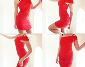 Raudona mini suknelė