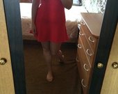 Raudona suknelė DIVIDED