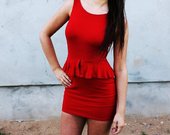 ZARA raudona suknele