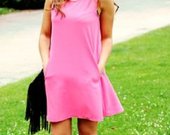 Lengva paprasta rožinė suknelė