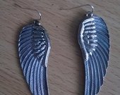 sidabro spalvos auskarai sparnai