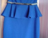 mėlyna suknelė su mini sijonėliu 