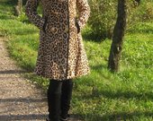 Natūralaus leopardo kailio paltas