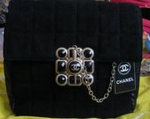 Nauja juoda odinė Chanel dygsniuota rankinė