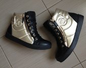 paskutiniai! Chanel Sneakers black with gold