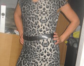 Leopardinė juodai pilka suknelė 