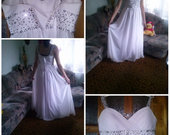 Balta graikiško stiliaus vestuvinė suknelė