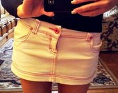 Baltos spalvos džinsinis sijonas