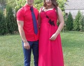 Šventinė šifoninė raudona suknelė