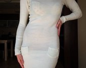Pieno baltumo šilta megzta suknelė Tally Weijl