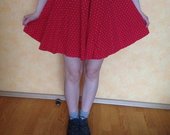 Raudonas vintage skater sijonas