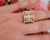 18K aukso Versace/Graikiško stiliaus žiedas