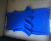 Mėlyna suknelė su sijonuku 