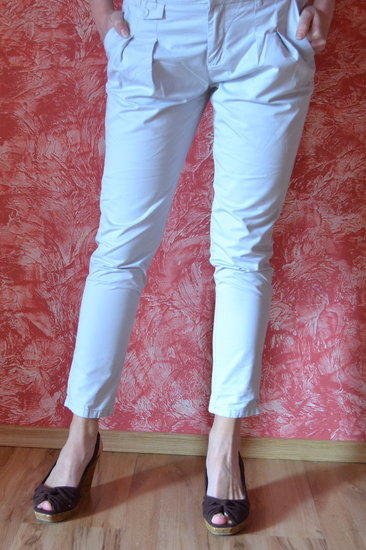 Kelnės / Zara Basic / Baltos - Pilkos