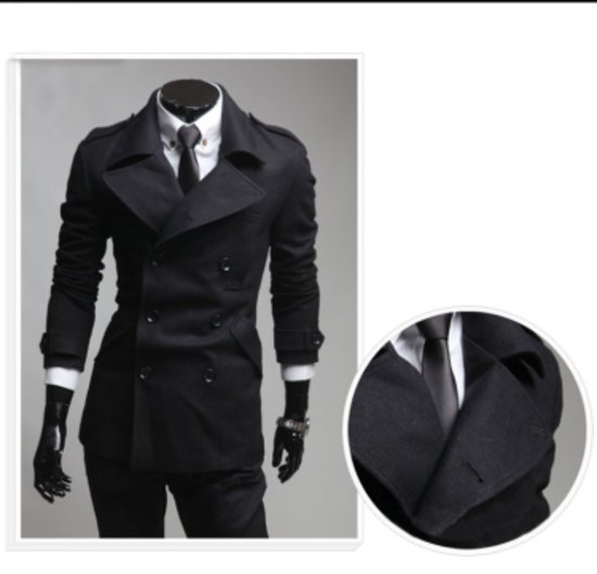 Vyriskas juodas naujas paltas