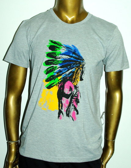 Vyriški marškinėliai su spalvingu indėnu