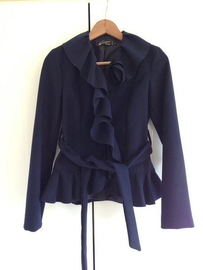 Stilingas tamsiai mėlynas itališkas paltukas