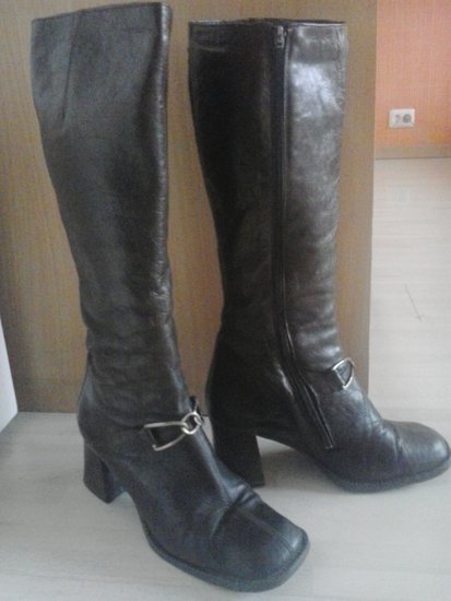 Tamsiai rudi ilgaauliai žieminiai batai, Itališki