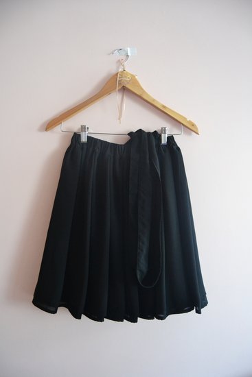 Midi kelių sluoksnių prabangus juodas sijonas 