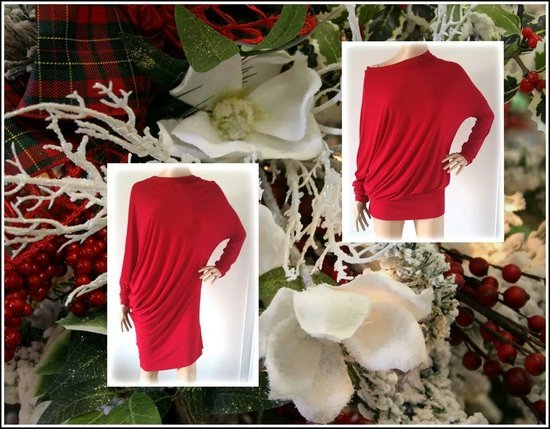 raudona suknelė tunika palaidinė