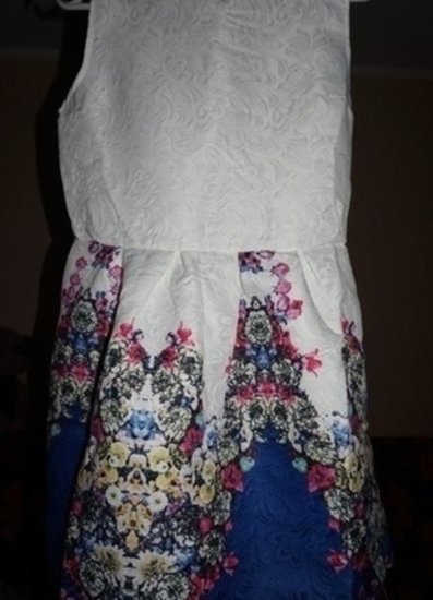 Nauja suknelė balta/mėlyna