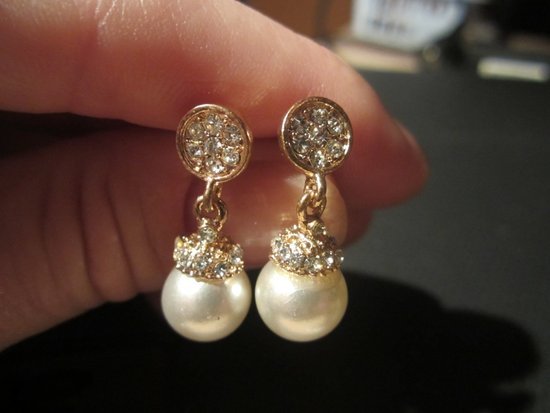Paauksuoti auskarai su perlais