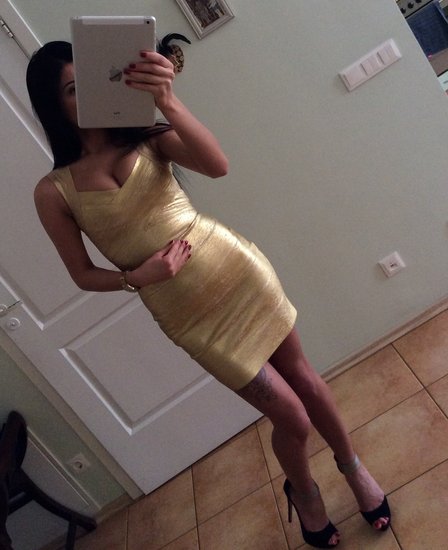 Nauja Herve Leger auksinė suknelė!!!