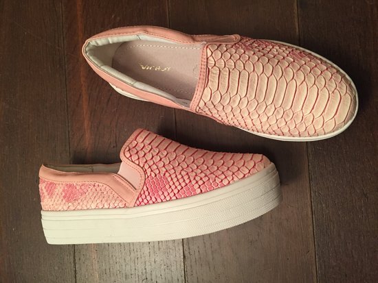 pink snake slip on