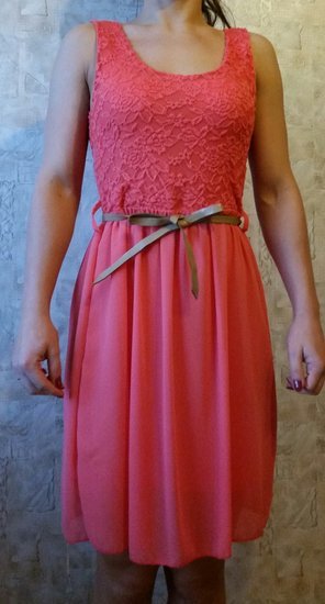Koralinės spalvos S/M suknelė