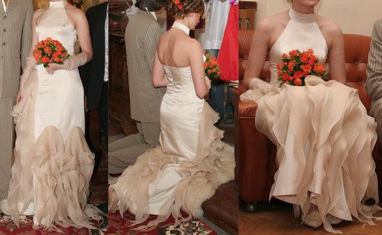 Šilkinė vestuvinė suknelė