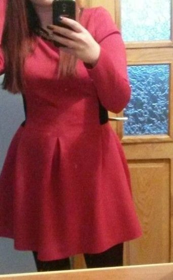 Jaune Rouge raudona puošni suknelė