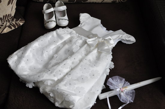 Vaikiška krikštynų balta suknelė