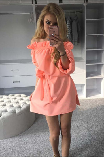 Neoninė oranžinė suknelė