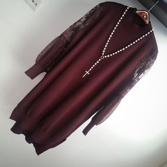 Ruda tunika/suknelė retro rankovėmis