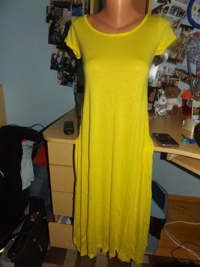 ilga geltona suknelė