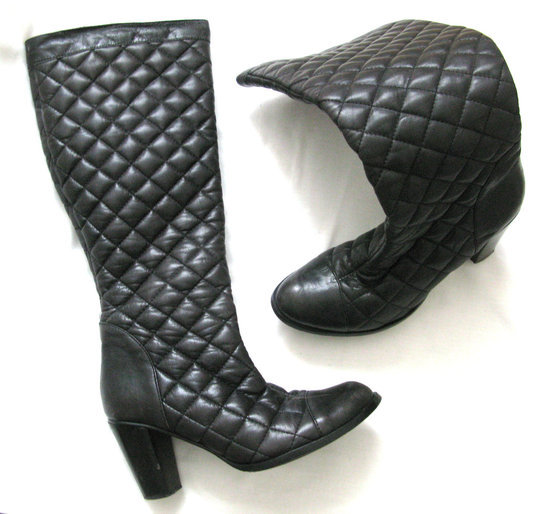 ADAX juodi odiniai dygsniuoti ilgaauliai batai