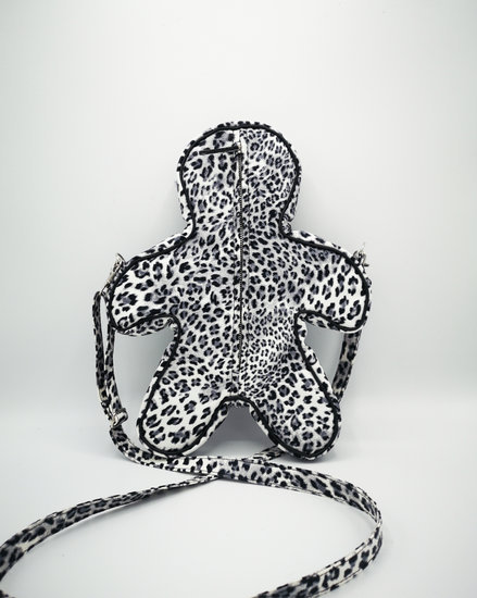 Dirbtinės odos balta leopardinė rankinė 