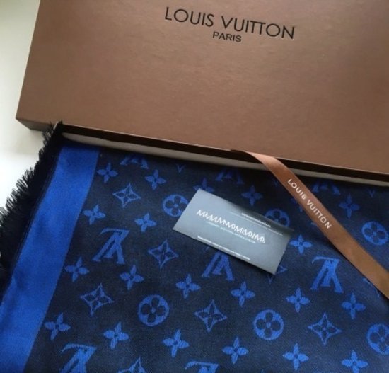 Louis Vuitton melynas skara su kašmiru ir vilna