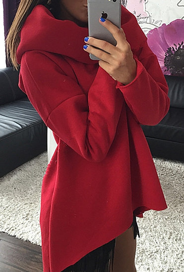 Stilingas šiltas raudonas džemperis