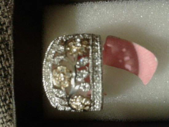 Lauren G Adams sidabrinis paauksuotas žiedas