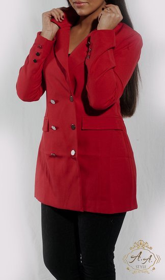 Pavasarinis raudonas paltukas - švarkas