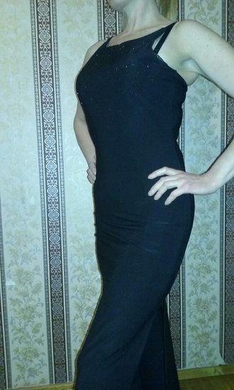 Prooginė suknelė, dėvėta , juoda