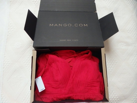 Nauja raudona šilkinė Mango suknelė (L/M)