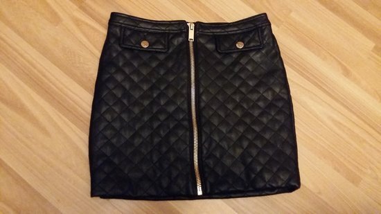 Naujas juodas BIK BOK eko odos XS dydžio sijonas