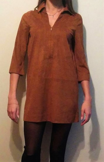 rudos spalvos svelni suknele-tunika