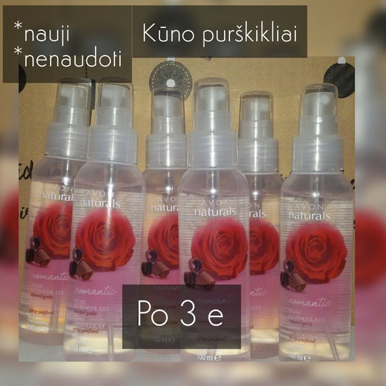 Avon naturals kūno purškikliai su rožėmis