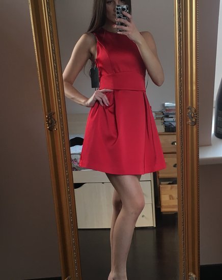 Raudona ZARA basic suknelė