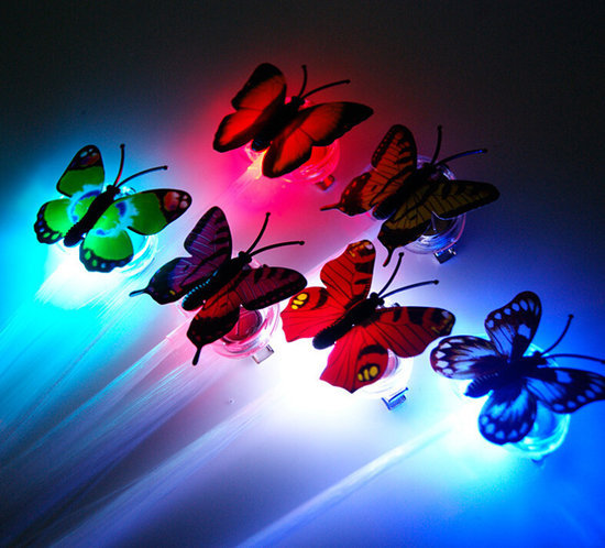 LED drugeliai plaukams