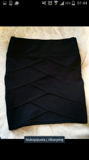 Aptemtas, juodas, dailus sijonas